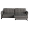 ECKSOFA in Flachgewebe, Leinenoptik Dunkelgrau  - Dunkelgrau/Schwarz, Design, Textil/Metall (242/170cm) - Xora