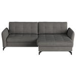 ECKSOFA in Flachgewebe, Leinenoptik Dunkelgrau  - Dunkelgrau/Schwarz, Design, Textil/Metall (242/170cm) - Xora