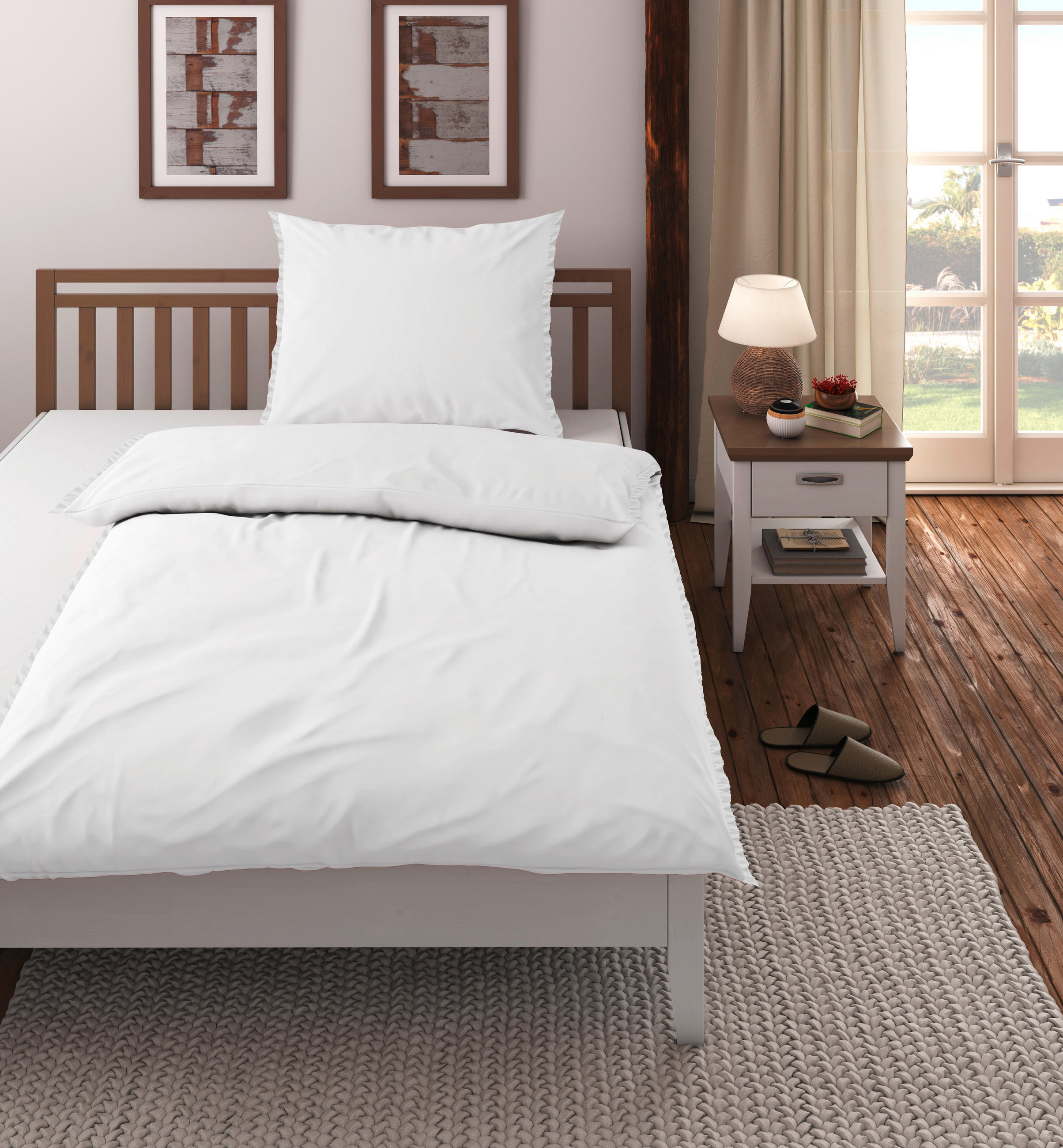 POSTELJINA 140/200 cm RUFFLE - bijela, Lifestyle, tekstil (140/200cm) - Landscape