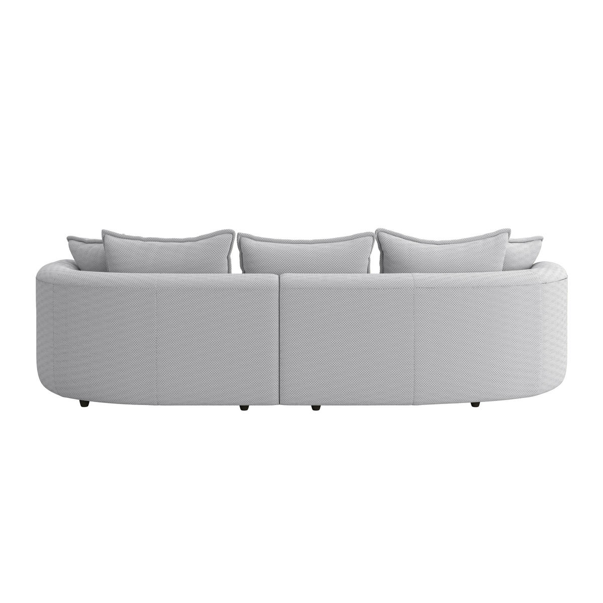 ECKSOFA LEVI Hellgrau Velours, Struktur  - Hellgrau/Schwarz, MODERN, Kunststoff/Textil (287/168cm) - Livetastic