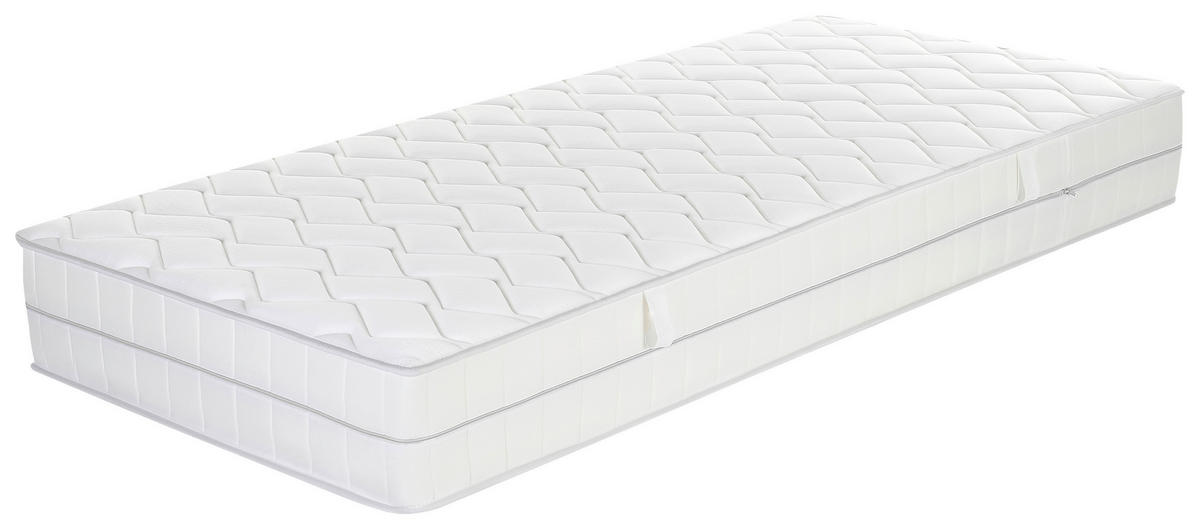 KALTSCHAUMMATRATZE 100/200 cm, Höhe ca.: 15 cm, H2 + H3 = mittel + fest, 5-Zonen - Weiß, Basics, Textil (100/200cm) - P & B