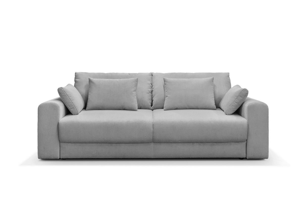 3-SITZER-SOFA MEGA Cord Grau  - Schwarz/Grau, Design, Textil (252/94/126cm) - MID.YOU