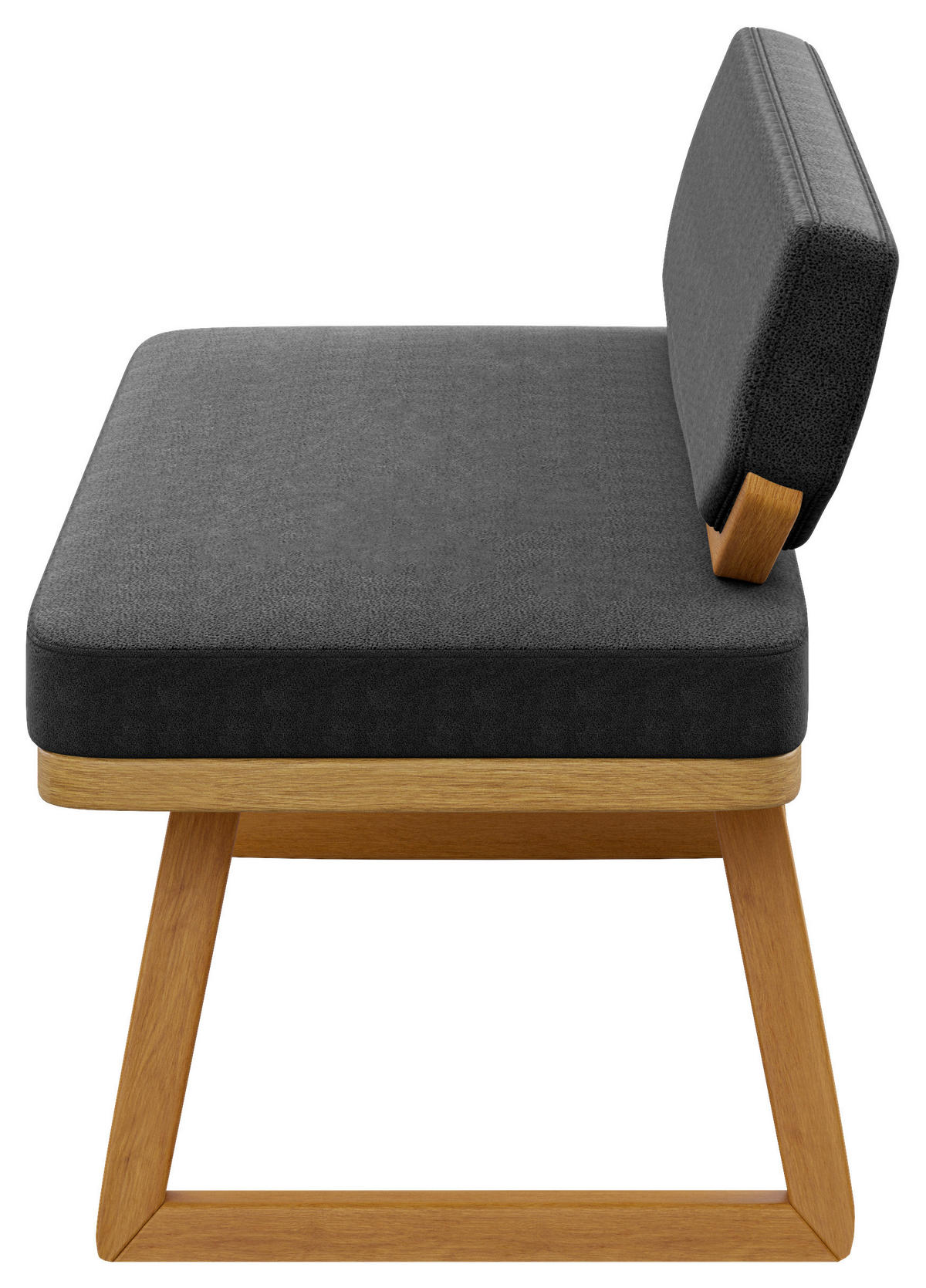 SITZBANK 190/80/52 cm Flachgewebe Eichefarben, Dunkelblau Eiche massiv  - Eichefarben/Dunkelblau, Basics, Holz/Textil (190/80/52cm) - Carryhome