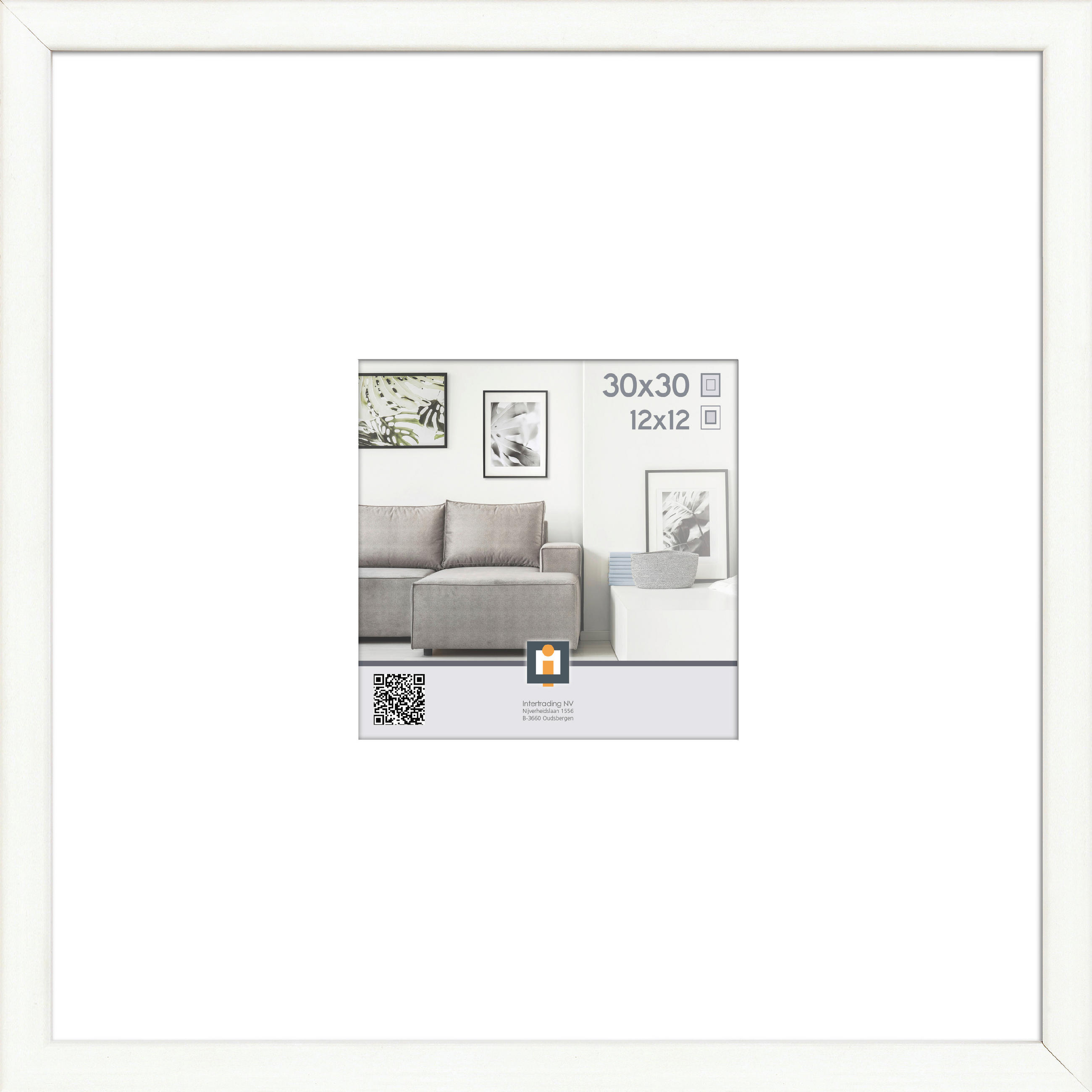 RÁM NA OBRAZY, 1 foto 30 cm x 30 cm - biela, Basics, plast (32/32/2,5cm)