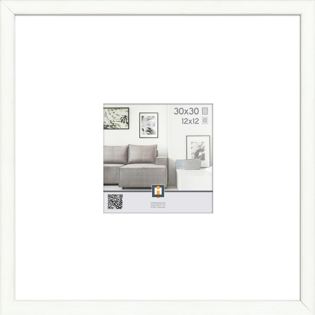 RÁM NA OBRAZY, 1 foto 30 cm x 30 cm - biela, Basics, plast (32/32/2,5cm)
