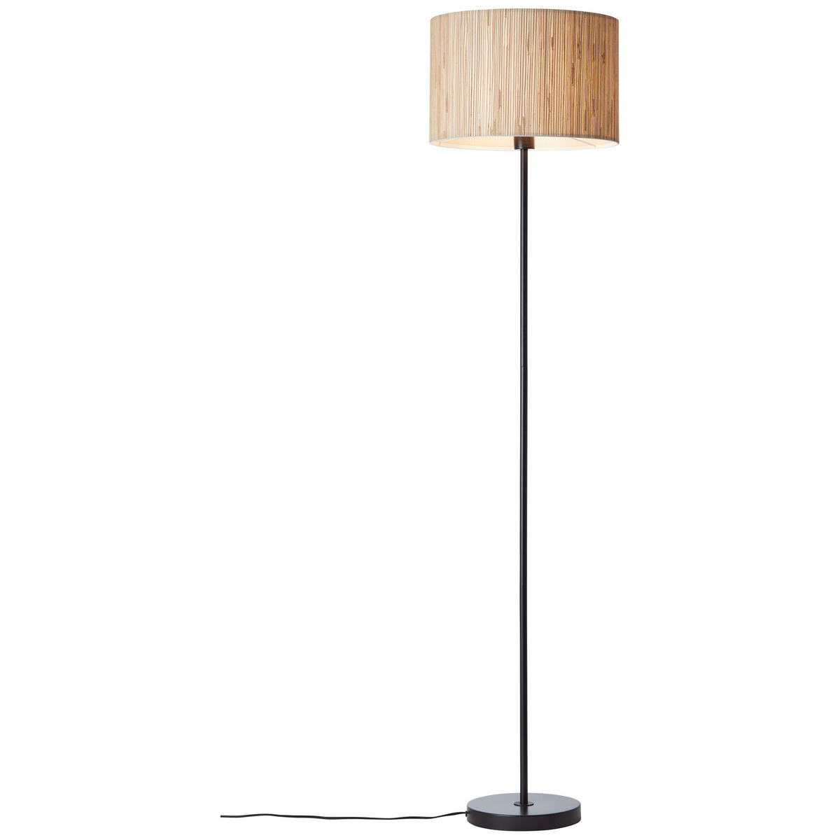 STEHLEUCHTE - Schwarz/Naturfarben, Natur, Naturmaterialien/Metall (38/161cm) - Brilliant