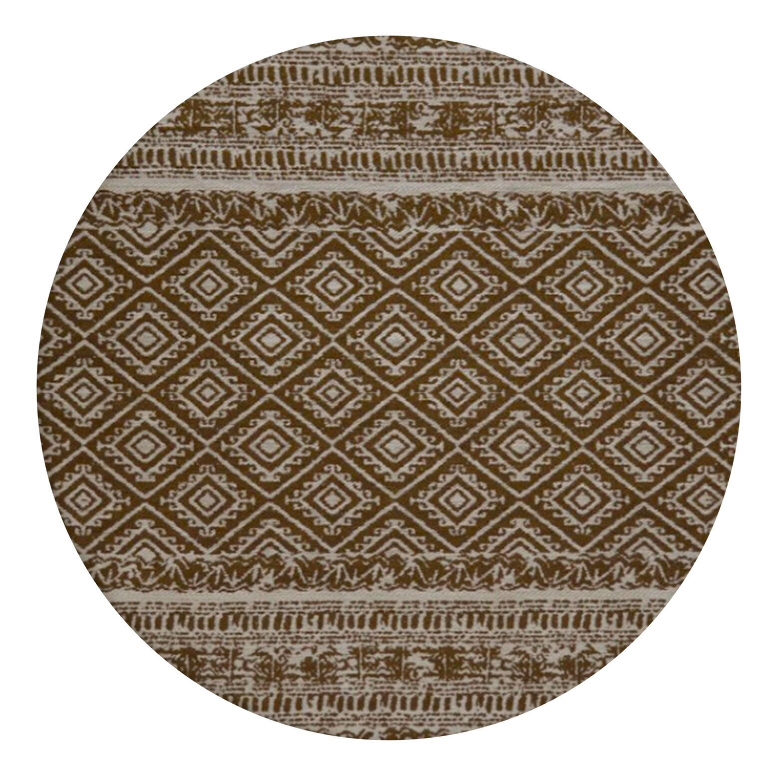 HANDWEBTEPPICH  Wohnzimmer 120 cm Braun rund  - Braun, Basics, Textil (120cm) - Kayoom