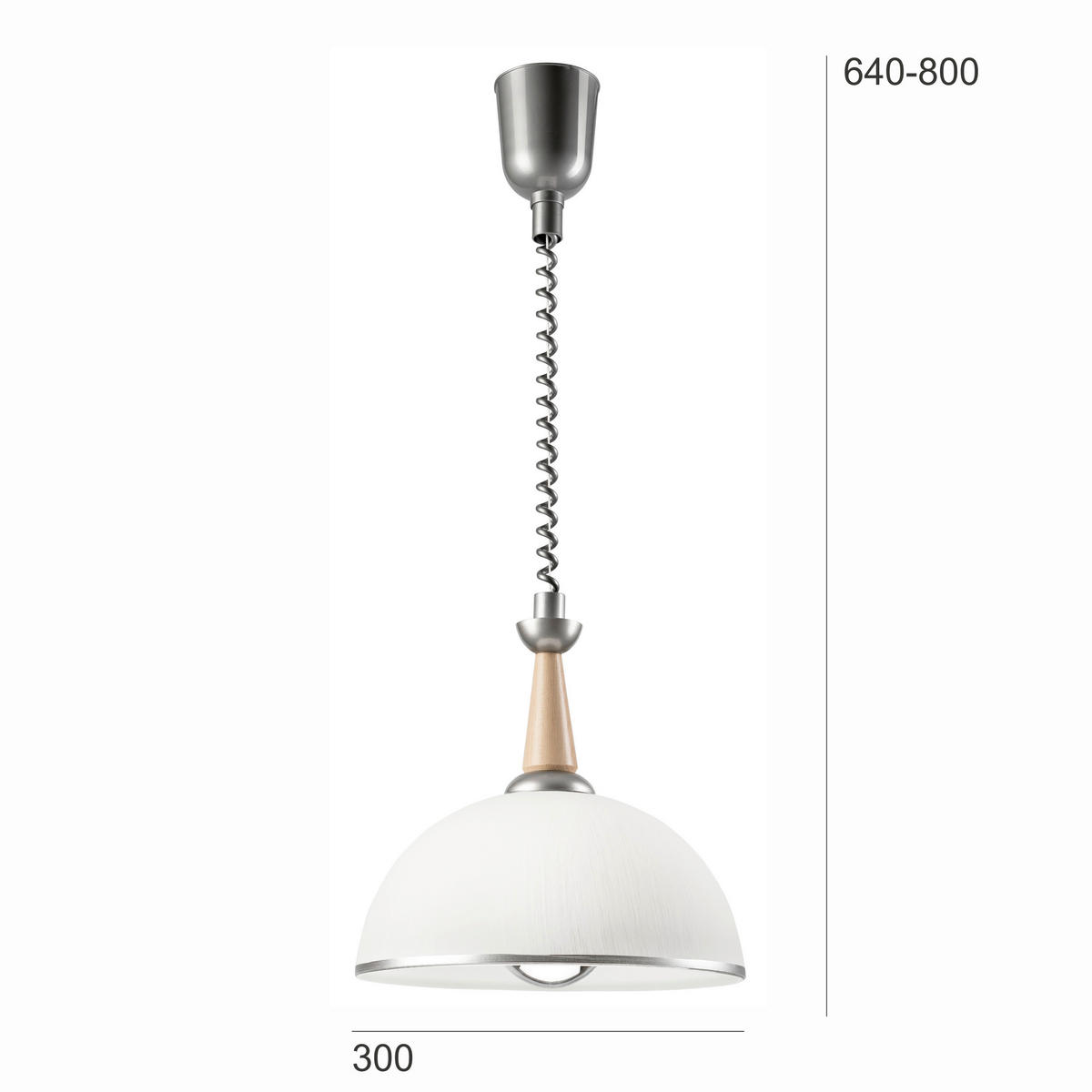 KRONLEUCHTER 30/64 cm   - Silberfarben/Buchefarben, KONVENTIONELL, Glas/Holz (30/64cm)