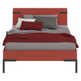 BETT 120/200 cm,  in Koralle,  - Koralle/Schwarz, Design, Metall (120/200cm) - Xora