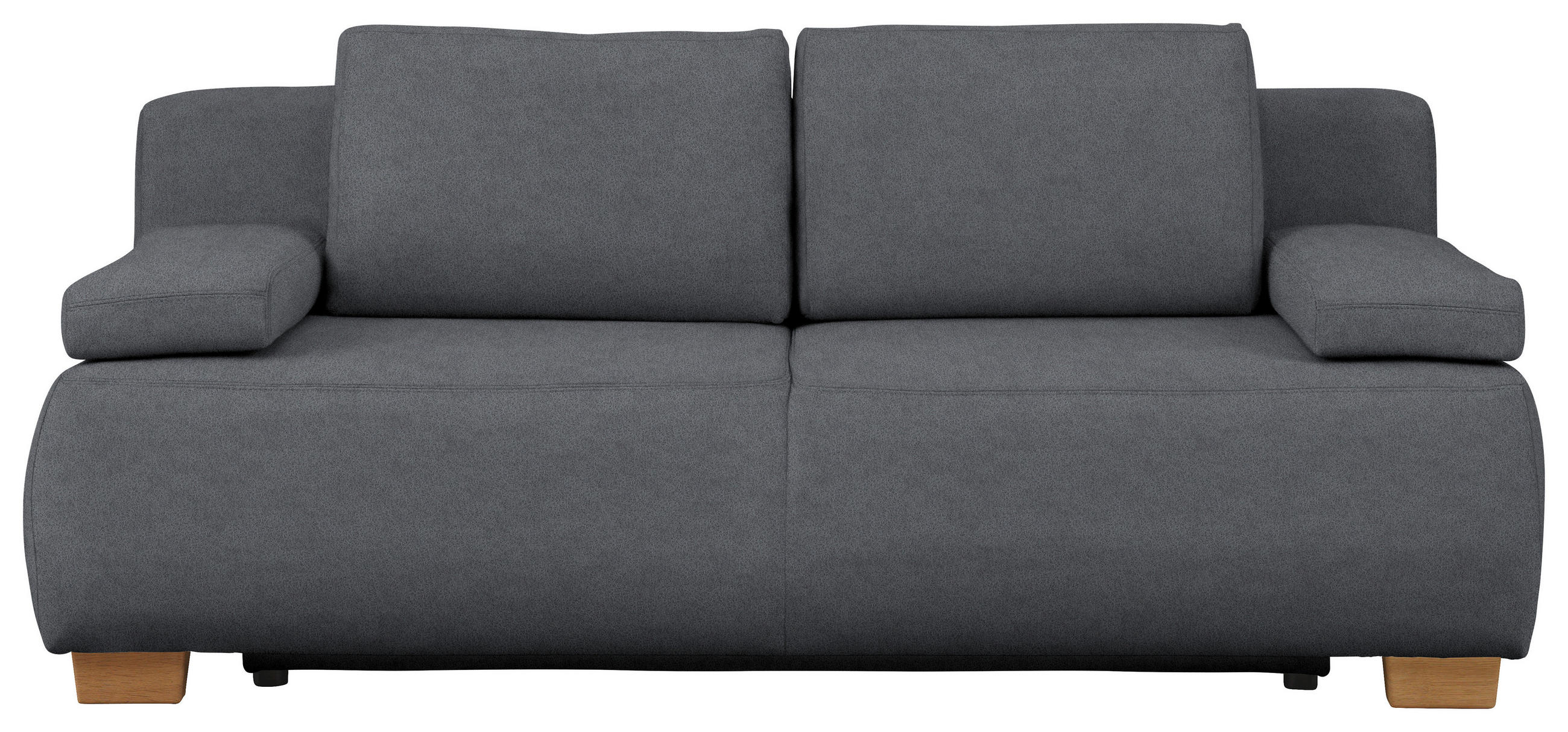 BOXSPRINGSOFA in Flachgewebe Dunkelgrau  - Dunkelgrau/Naturfarben, Modern, Holz/Textil (205/93/108cm) - Venda