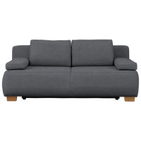 BOXSPRINGSOFA in Flachgewebe Dunkelgrau  - Dunkelgrau/Naturfarben, Modern, Holz/Textil (205/93/108cm) - Venda