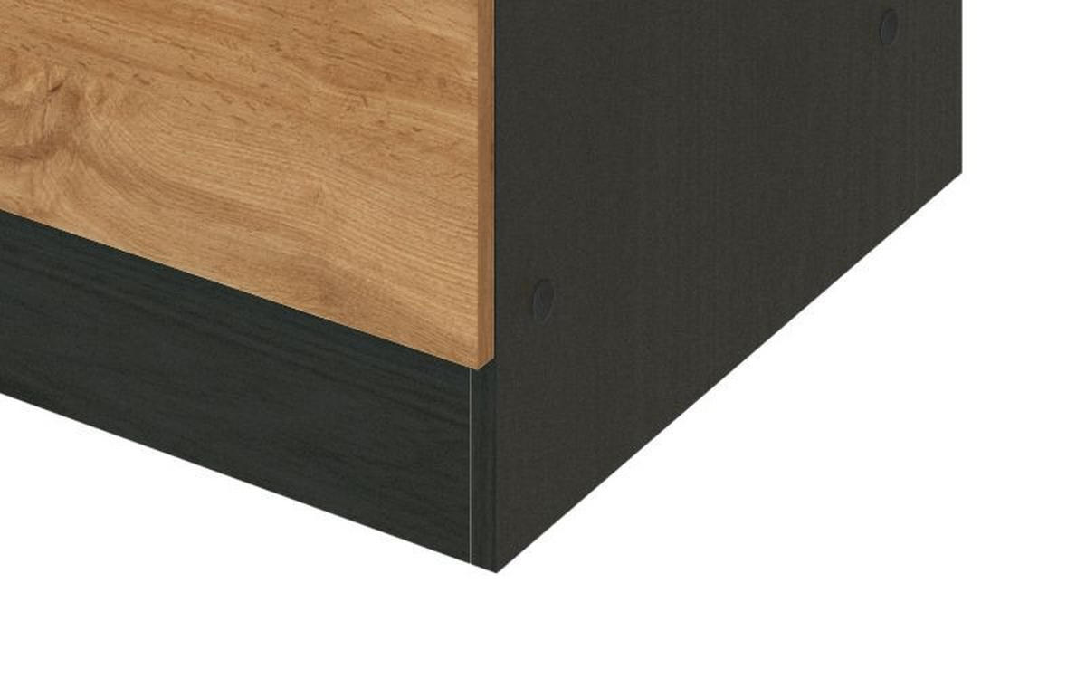 KÜCHENUNTERSCHRANK 50/85/60 cm  in Anthrazit, Eiche Wotan  - Chromfarben/Anthrazit, Modern, Holzwerkstoff/Metall (50/85/60cm) - Held