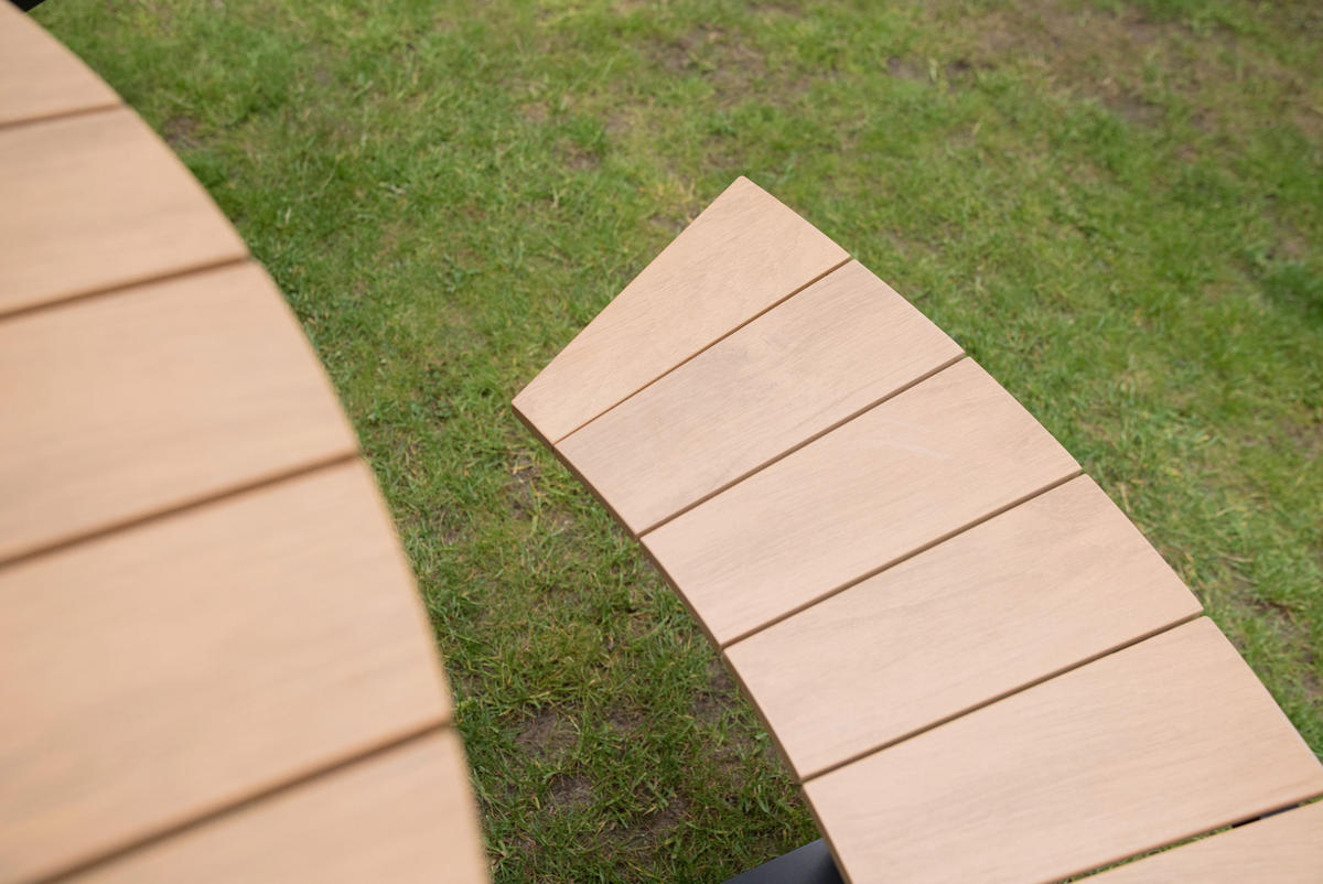 GARTENSET 3-teilig Aluminium  - Anthrazit/Teakfarben, KONVENTIONELL, Kunststoff/Metall (239/74cm)