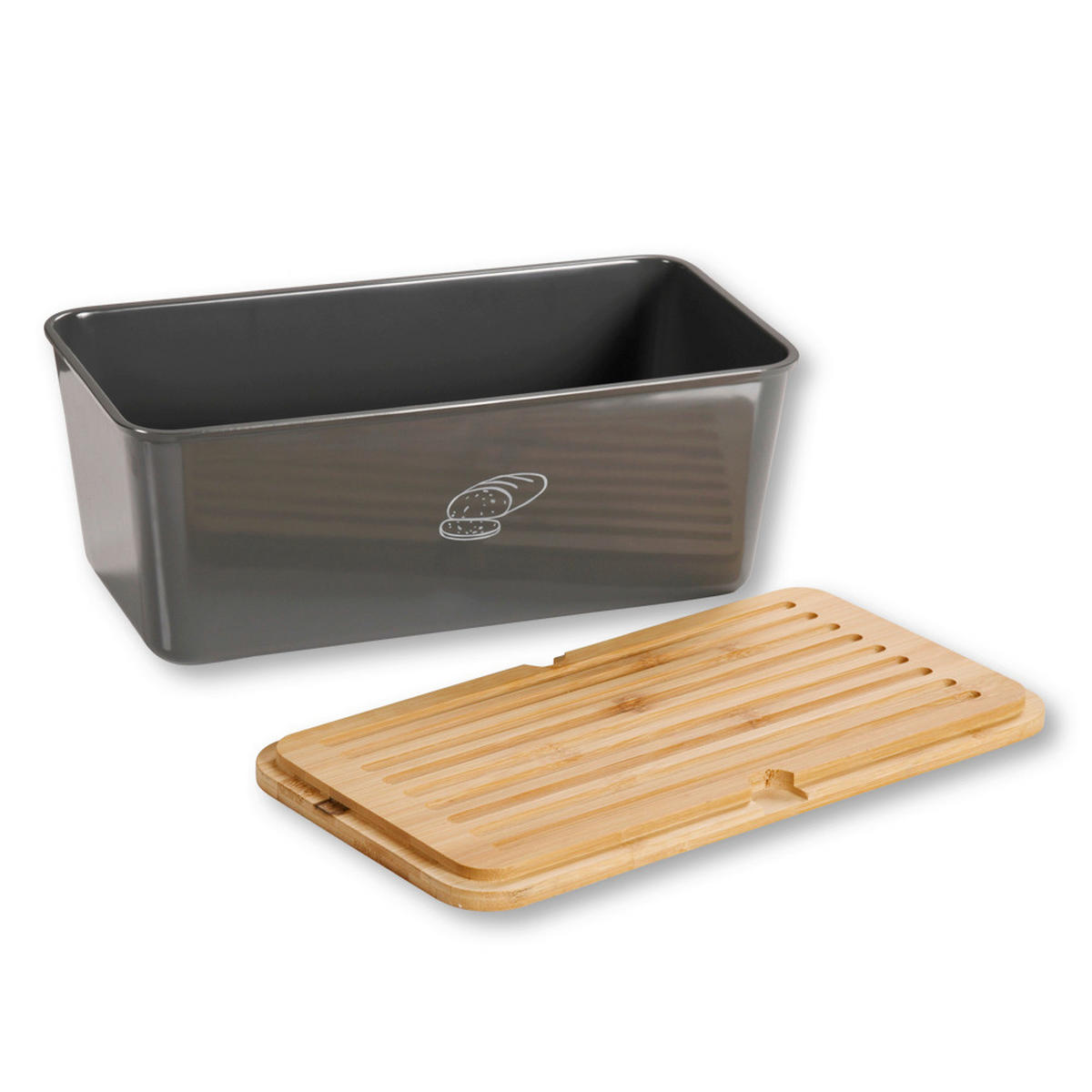 BROTBOX  - Hellbraun/Grau, Basics, Naturmaterialien/Kunststoff (34/18/13.5cm) - Kesper