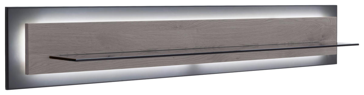 WANDBOARD  150/26/23 cm  - Eichefarben/Schwarz, Design, Glas/Holz (150/26/23cm) - Novel