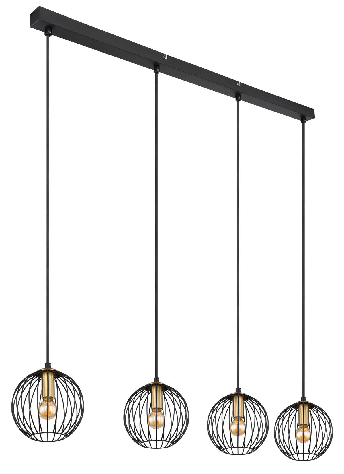 HÄNGELEUCHTE 100/16/150 cm    - Messingfarben/Schwarz, Basics, Metall (100/16/150cm) - Globo