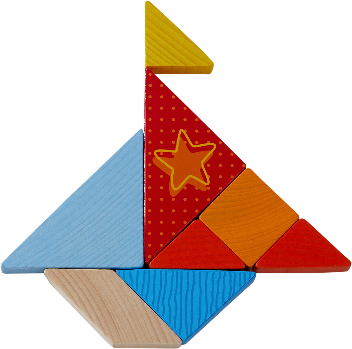 LERNSPIEL Legespiel Bunter Tangram-Mix  - Multicolor, Basics, Naturmaterialien/Holz - Haba