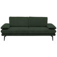 3-SITZER-SOFA Dieter Knoll in Velours Olivgrün  - Beige/Schwarz, Design, Textil/Metall (222/89/104cm) - Dieter Knoll