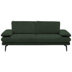 3-SITZER-SOFA Dieter Knoll in Velours Olivgrün  - Beige/Schwarz, Design, Textil/Metall (222/89/104cm) - Dieter Knoll