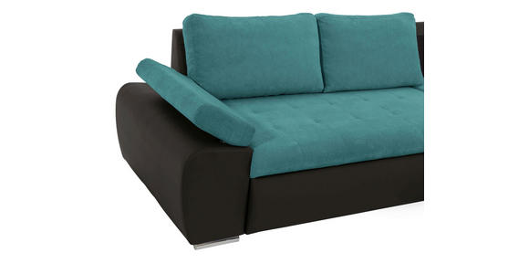 ECKSOFA in Flachgewebe Schwarz, Türkis  - Türkis/Schwarz, Design, Kunststoff/Textil (271/175cm) - Xora