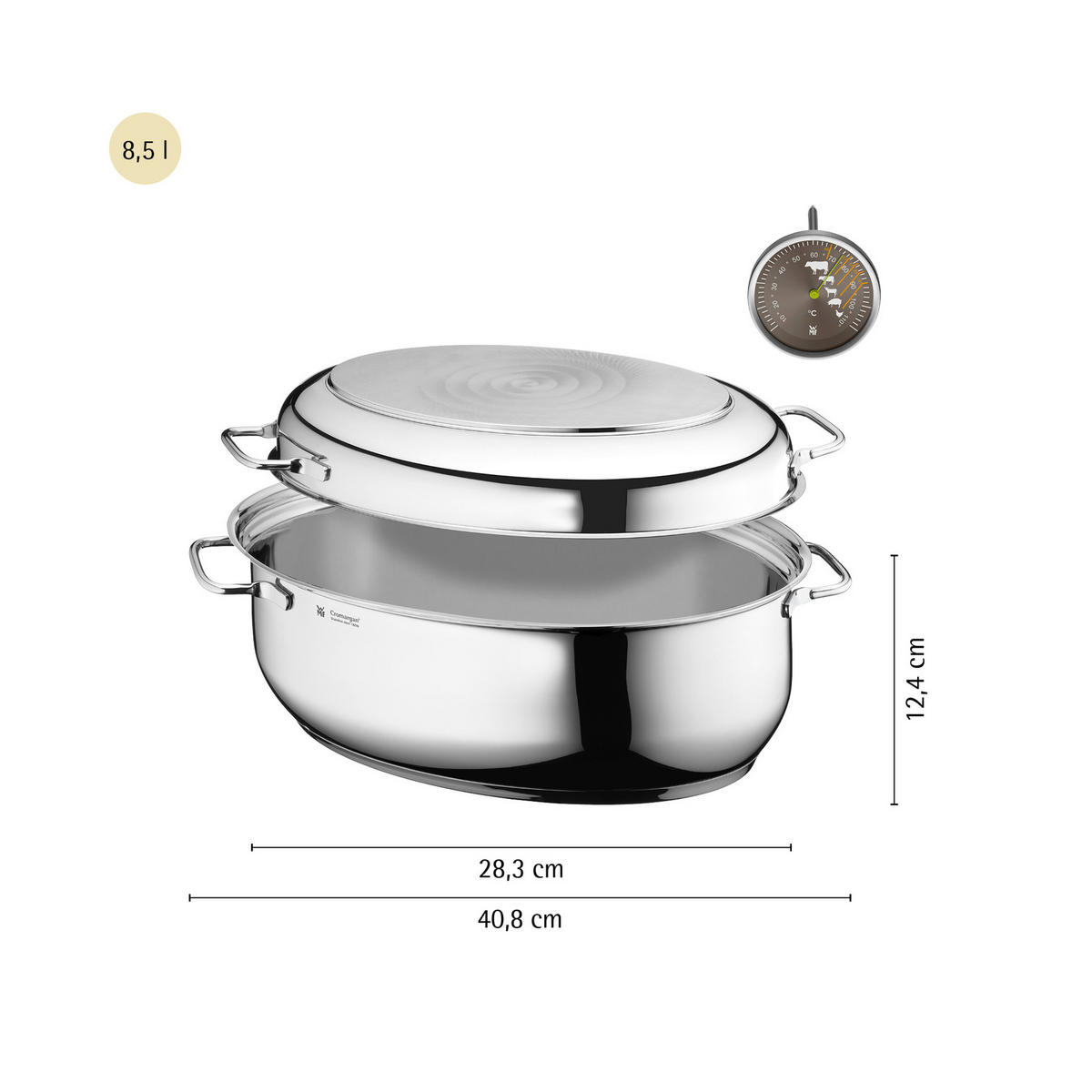 PEKAČ   8.5 l   - srebrne boje, Design, metal (41/18/28,5cm) - WMF