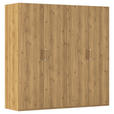 DREHTÜRENSCHRANK in Eichefarben - Eichefarben/Silberfarben, Design, Holzwerkstoff/Kunststoff (201/197/60cm) - Novel