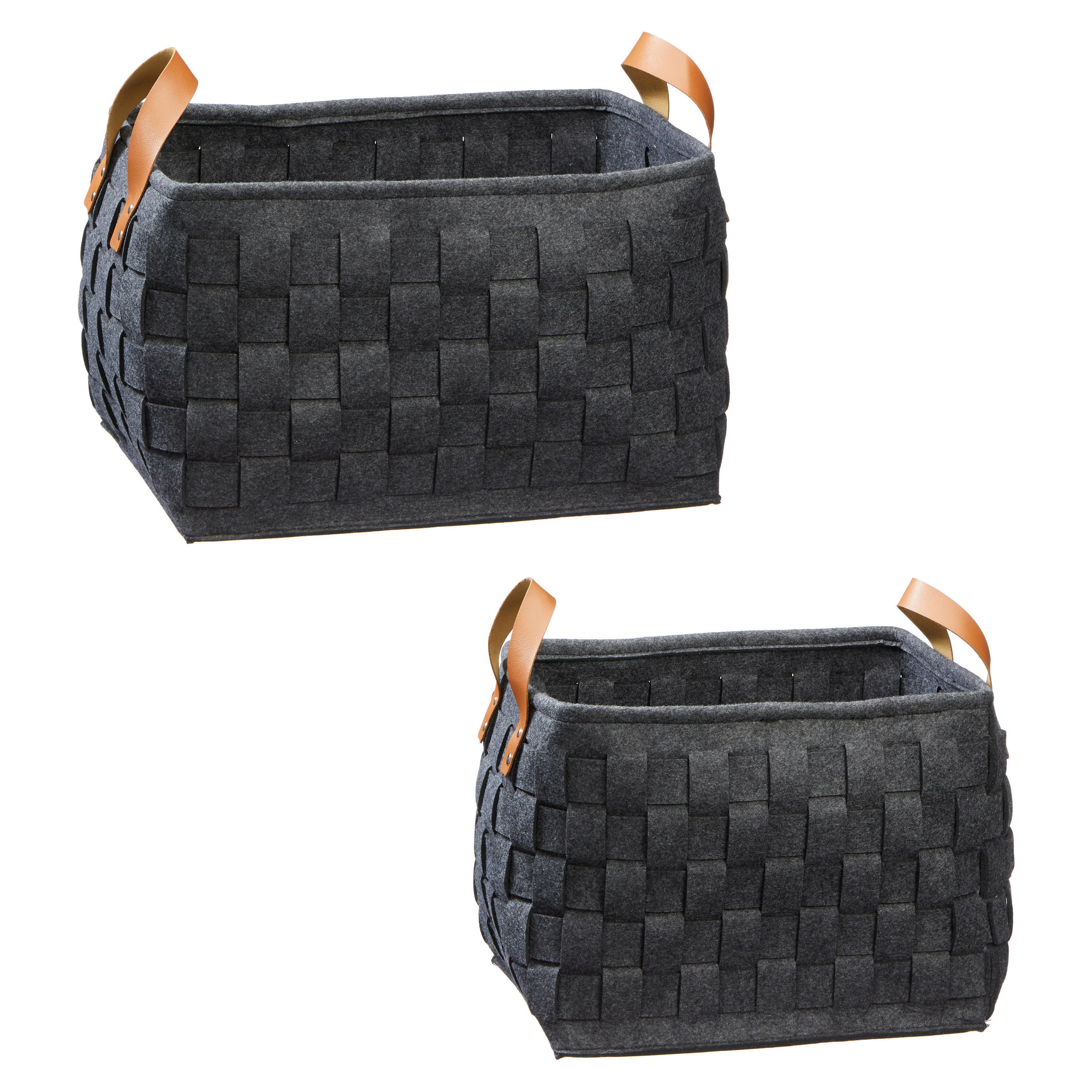 KORBSET 2-teilig  - Anthrazit, Basics, Textil (44/31/26cm)