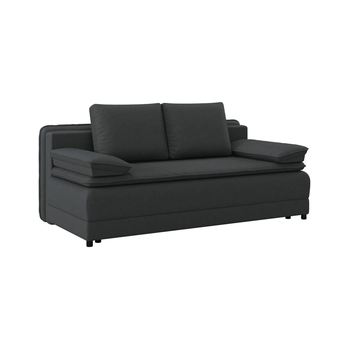 SCHLAFSOFA in Webstoff Graphitfarben  - Schwarz/Graphitfarben, Modern, Kunststoff/Textil (202/73-92/105cm) - MID.YOU