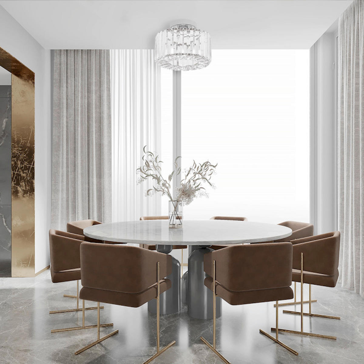 DECKENLEUCHTE     - Chromfarben, KONVENTIONELL, Glas (18.6/24.5/24.5cm)