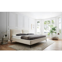 POLSTERBETT 200/200 cm  in Creme  - Creme/Schwarz, Modern, Textil/Metall (200/200cm) - Livetastic