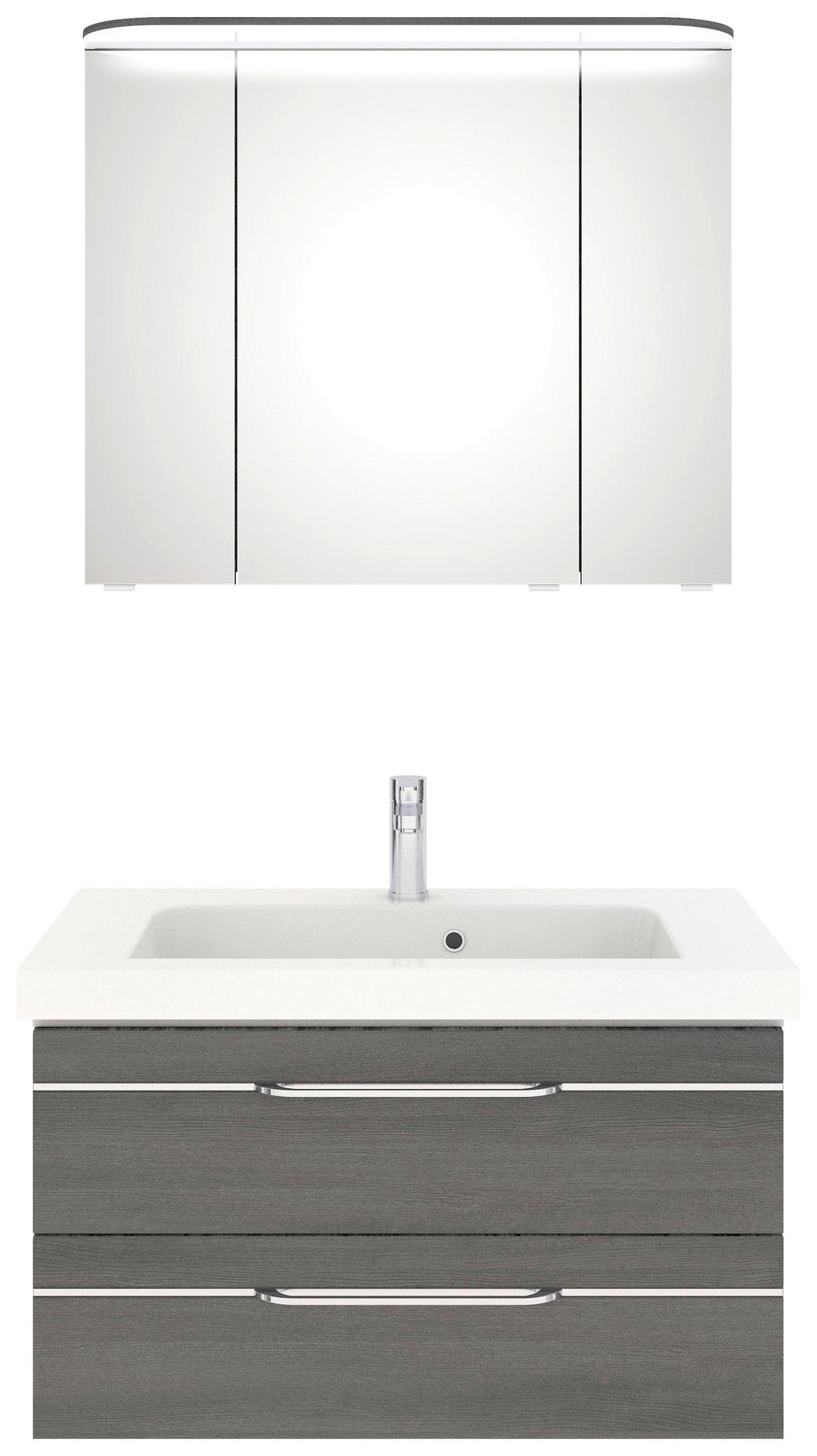 BADEZIMMER 3-teilig  in 92 cm  - Chromfarben/Graphitfarben, KONVENTIONELL, Glas/Holzwerkstoff (92cm) - Pelipal
