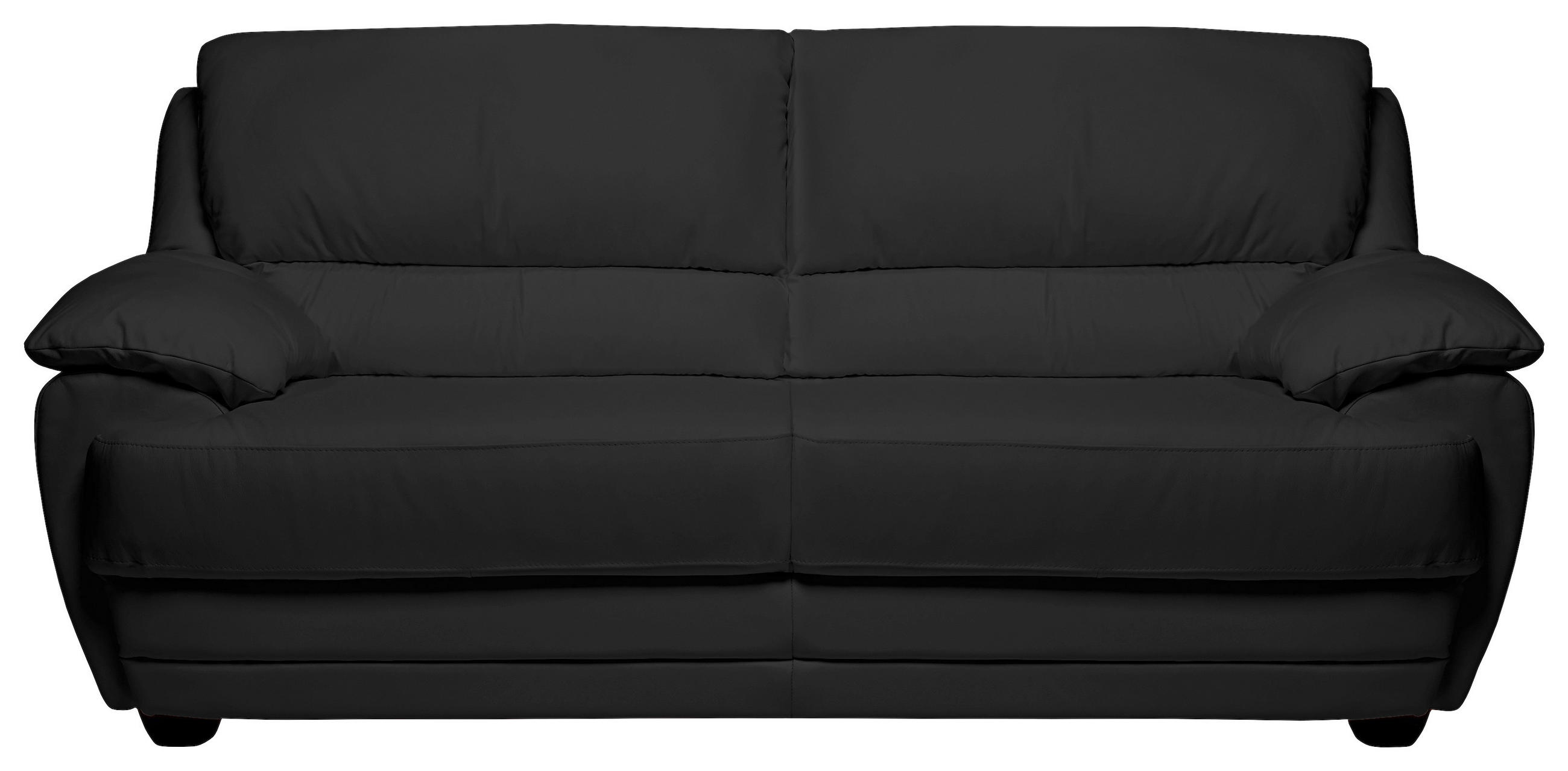 2-SITZER-SOFA Lederlook Schwarz  - Schwarz, Design, Kunststoff/Textil (209/97/100cm) - Livetastic