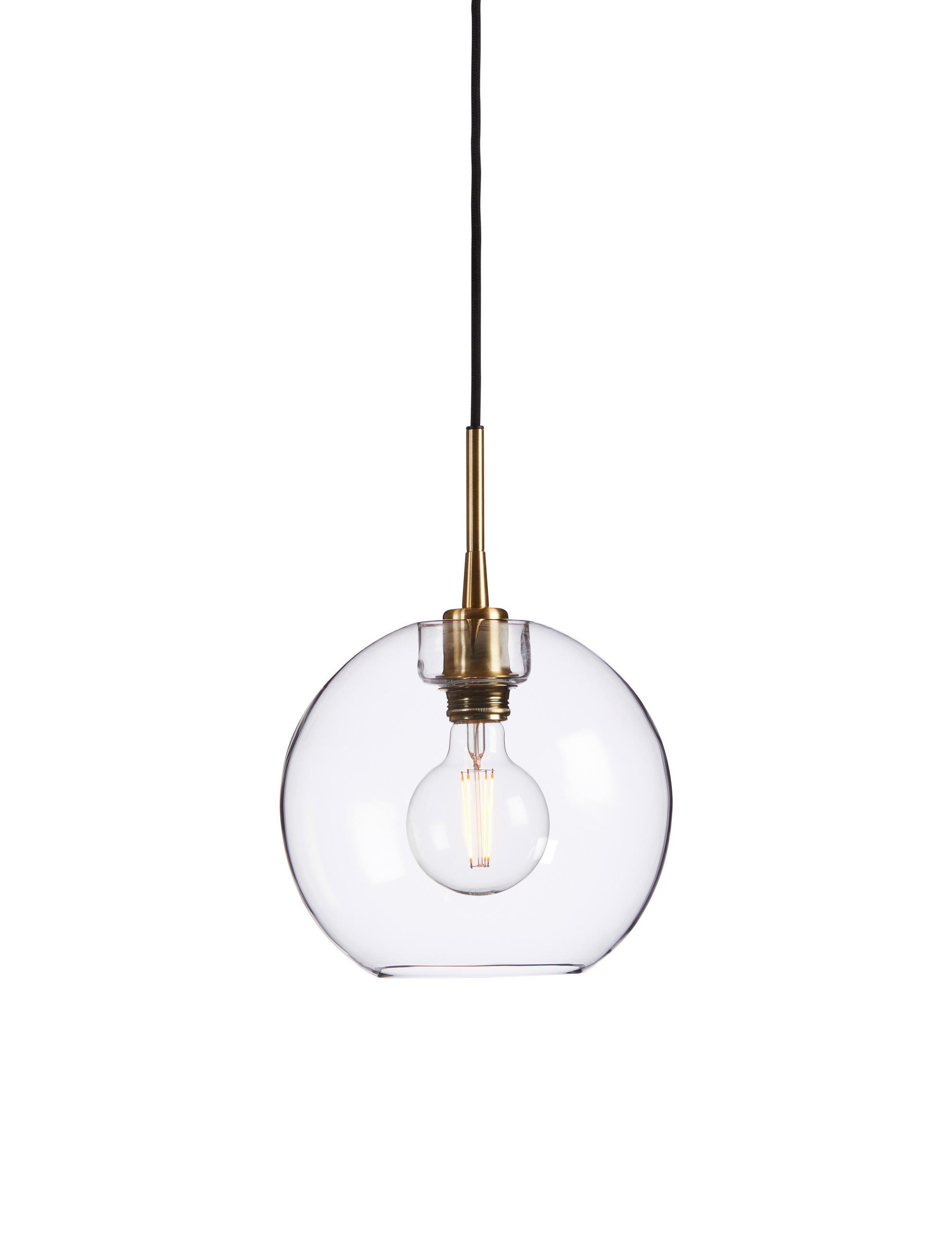 HÄNGLAMPA Gloria 26/23,5 cm  - klar/mässingsfärgad, Klassisk, metall/glas (26/23,5cm) - Belid