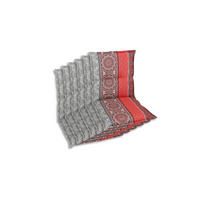 SESSELAUFLAGENSET in Grau, Rot, Hellgrau Ornament  - Rot/Hellgrau, Basics, Textil (50/7/100cm)