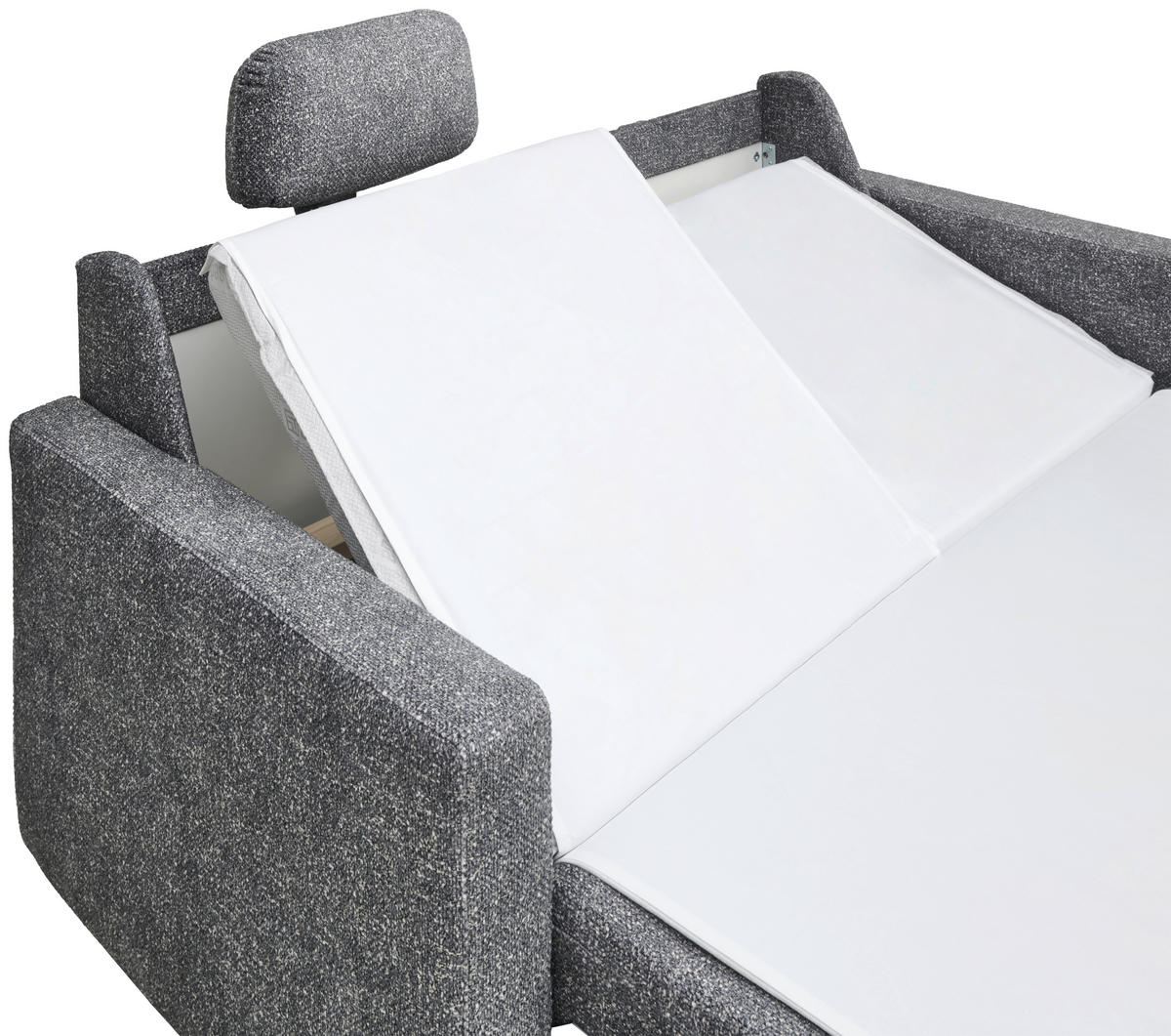 SCHLAFSOFA  in Mikrofaser Grau  - Alufarben/Grau, KONVENTIONELL, Kunststoff/Textil (176/88/91cm) - Sedda