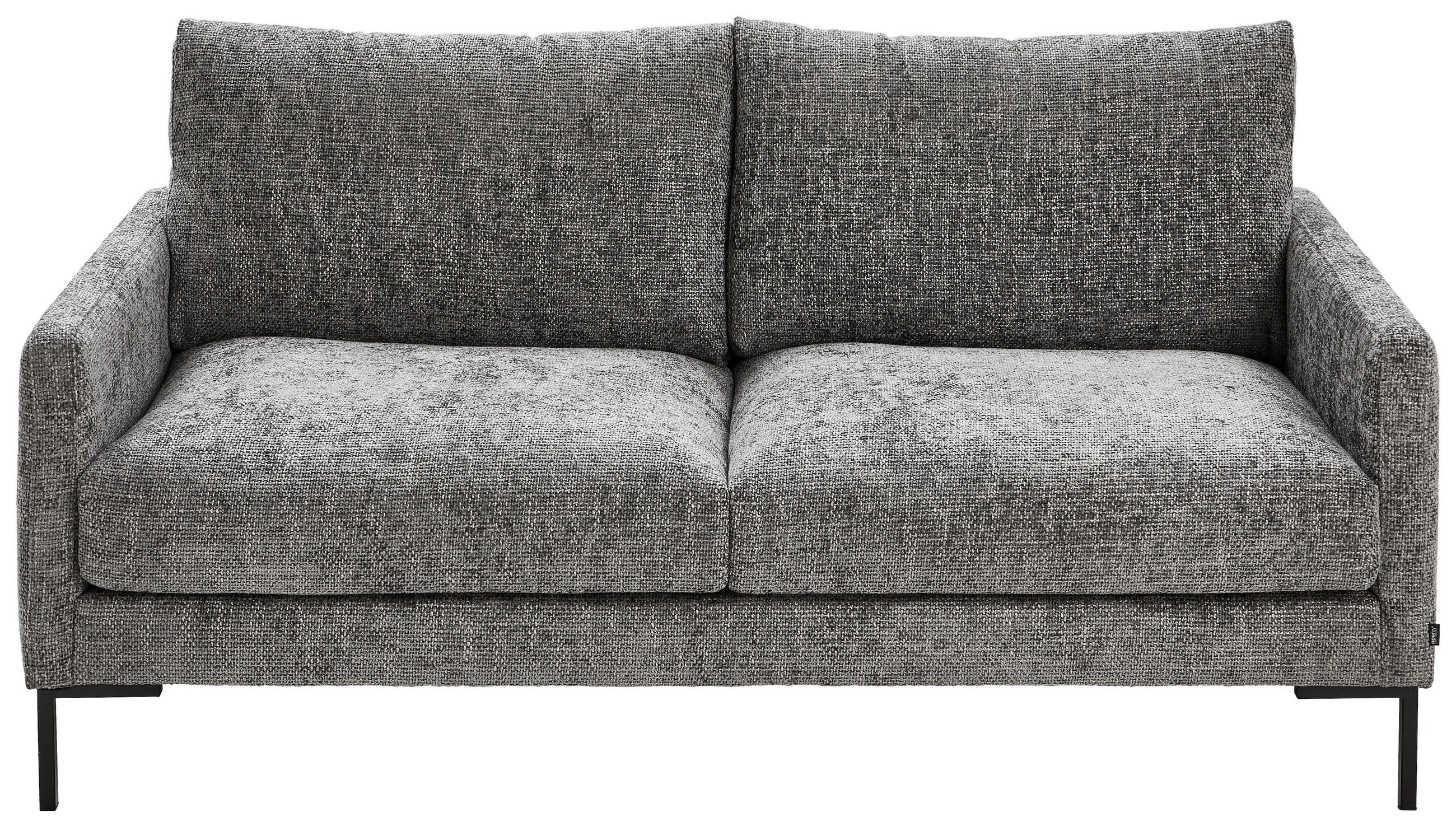 2,5-SITZER Webstoff Grau  - Schwarz/Grau, KONVENTIONELL, Textil/Metall (176/78/90cm) - Hom`in