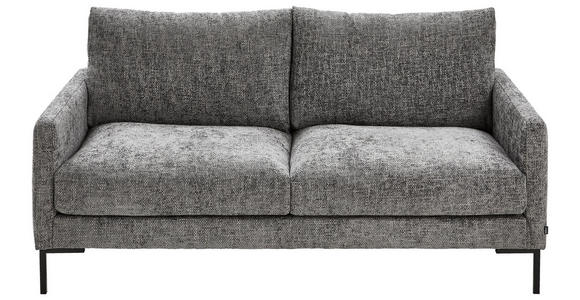 2,5-SITZER  in Webstoff Grau  - Schwarz/Grau, KONVENTIONELL, Textil/Metall (176/78/90cm) - Hom`in