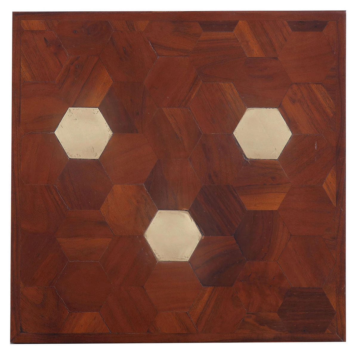 BEISTELLTISCH in Holz, Metall 50/50/60 cm  - Messingfarben/Akaziefarben, Design, Holz/Metall (50/50/60cm)
