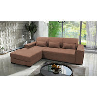ECKSOFA in Struktur, Bouclé Altrosa  - Altrosa/Schwarz, Design, Kunststoff/Textil (175/270cm) - MID.YOU