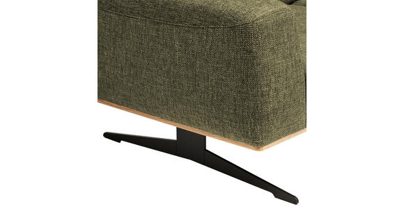 3-SITZER-SOFA Struktur Olivgrün - Schwarz/Olivgrün, Design, Textil/Metall (205/76-97/102cm) - Novel