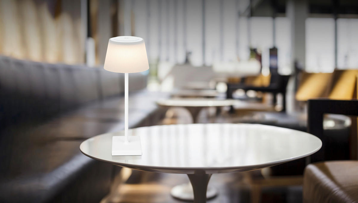 STOLNÍ LAMPA NA BATERIE 13,1/13,1/38 cm - bílá, Konvenční, kov/plast (13,1/13,1/38cm) - Globo