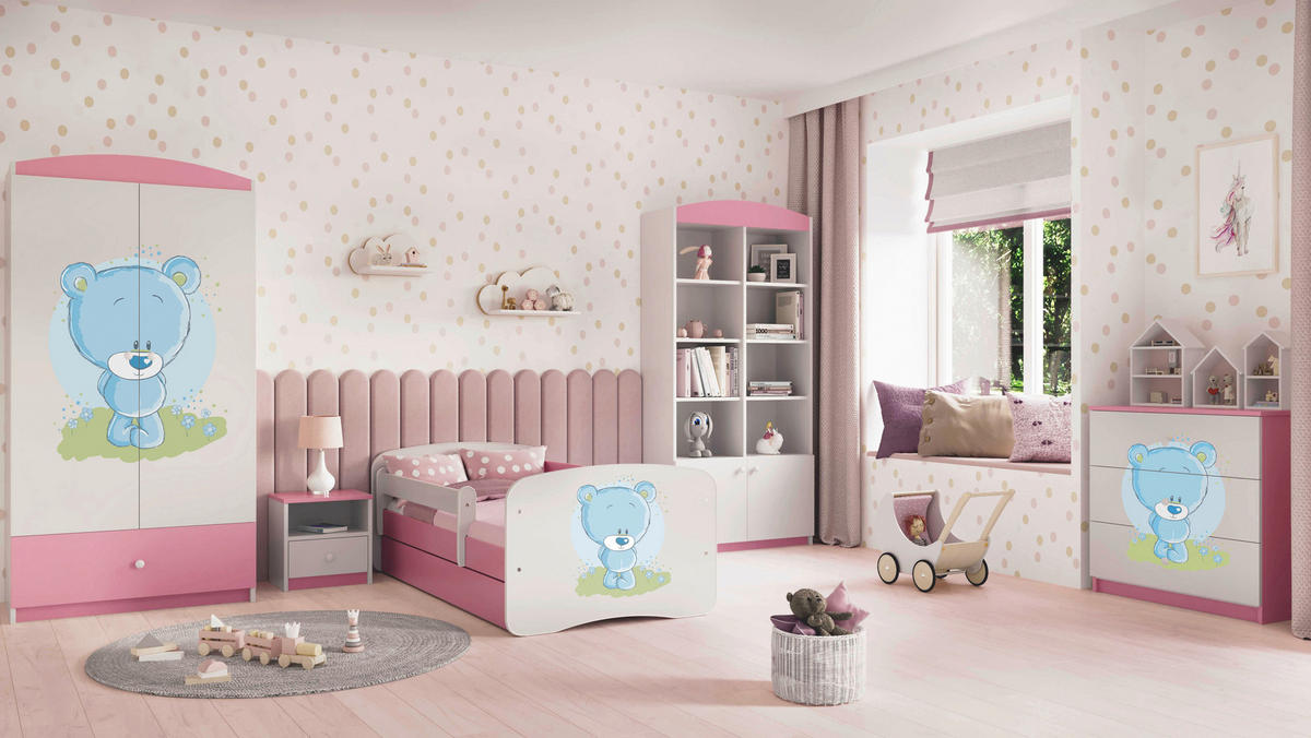 KINDER-/JUNIORBETT - Pink/Birkefarben, MODERN, Holz/Holzwerkstoff (80/160cm) - MID.YOU