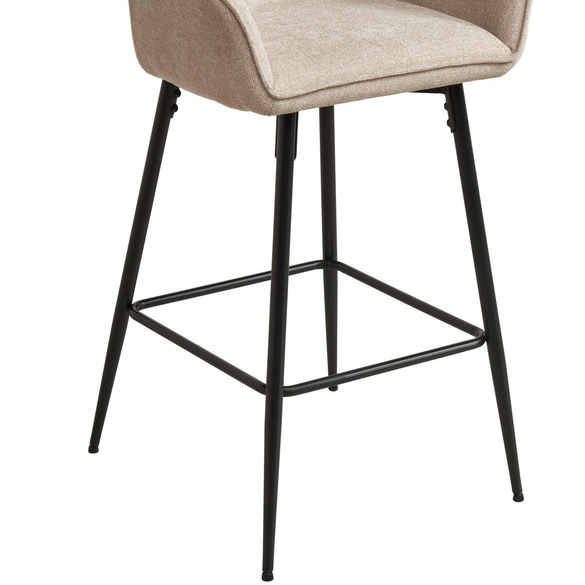 BAROVÁ STOLIČKA, čierna, béžová - čierna/béžová, Konventionell, kov/drevo (57/105/57cm) - MID.YOU