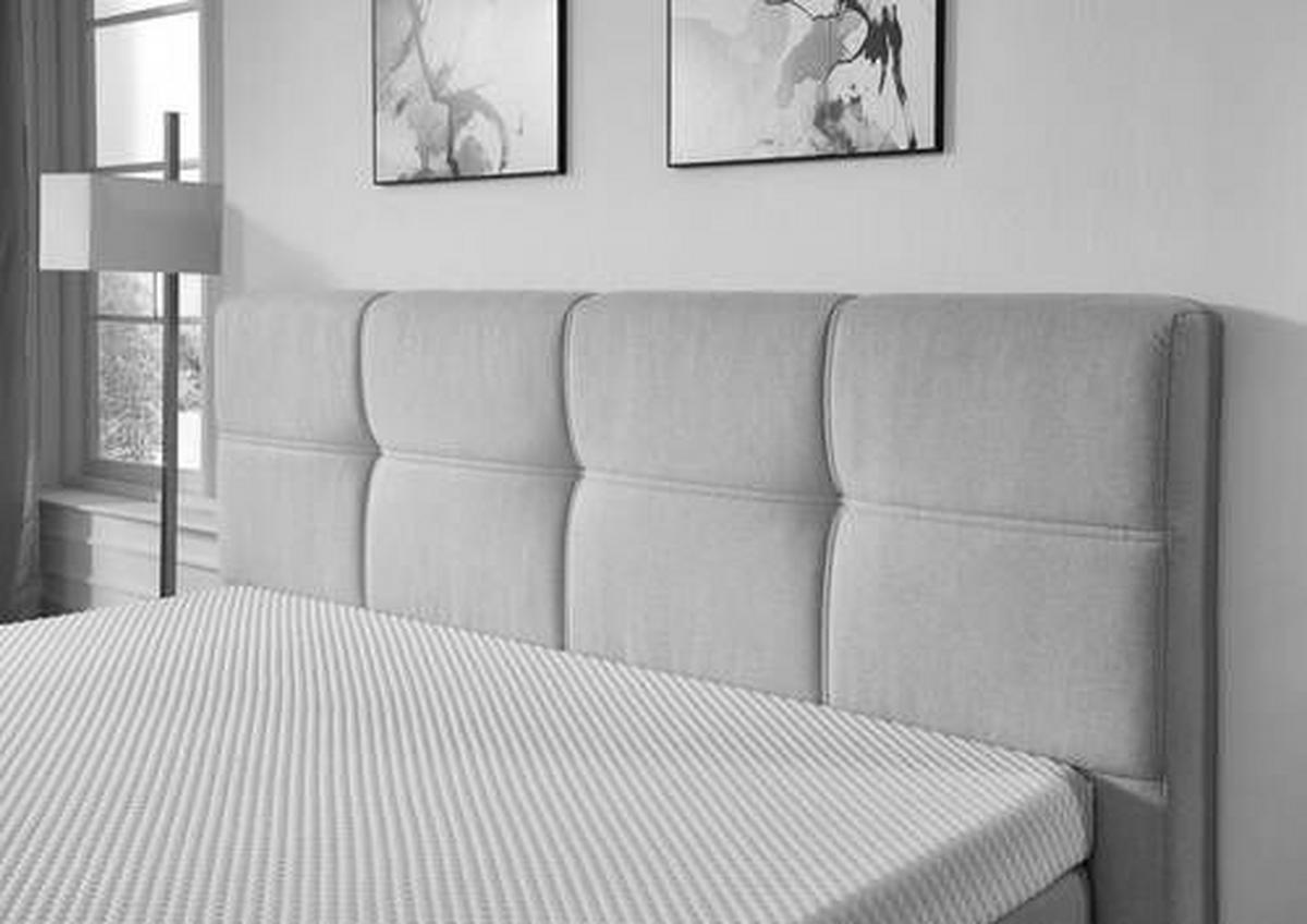 BOXSPRINGBETT 180/200 cm  in Grau  - Chromfarben/Schwarz, KONVENTIONELL, Textil/Metall (180/200cm) - MID.YOU