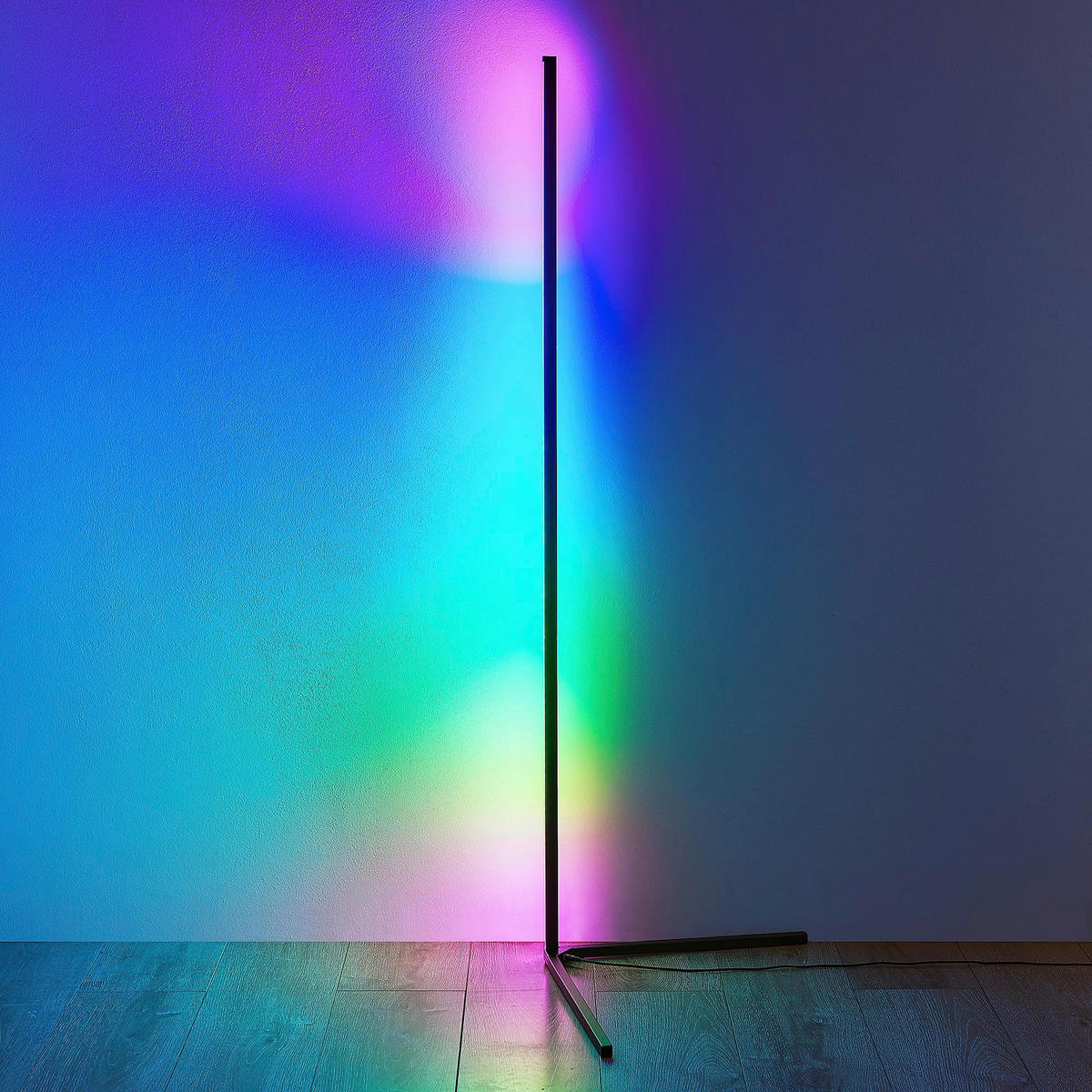 LED STOJACÍ LAMPA, 43/141 cm  - černá, Trend, kov (43/141cm)