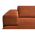 ECKSOFA Rostfarben Cord  - Rostfarben/Schwarz, KONVENTIONELL, Textil/Metall (150/240cm) - Carryhome