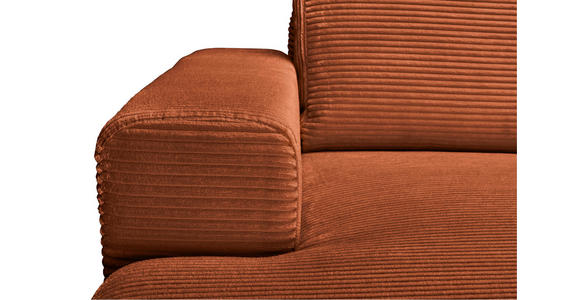 ECKSOFA Rostfarben Cord  - Rostfarben/Schwarz, KONVENTIONELL, Textil/Metall (150/240cm) - Carryhome