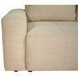 ECKSOFA inkl. Funktion Beige Cord  - Beige/Schwarz, Design, Kunststoff/Textil (248/146cm) - Xora