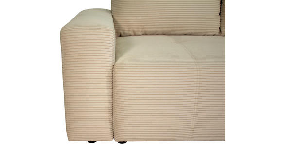 ECKSOFA inkl. Funktion Beige Cord - Beige/Schwarz, Design, Kunststoff/Textil (248/146cm) - Xora