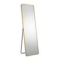 STANDSPIEGEL 50/160/2 cm  - Goldfarben, Design, Glas/Metall (50/160/2cm) - Livetastic